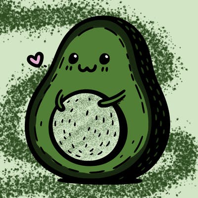 an avocado hugging an avocado