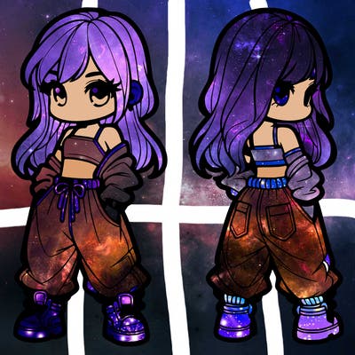 girl in crop top and baggy pants