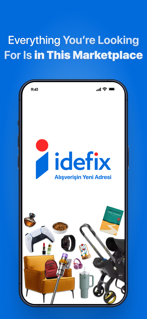 idefix marketplace app featuring electronics books and baby products