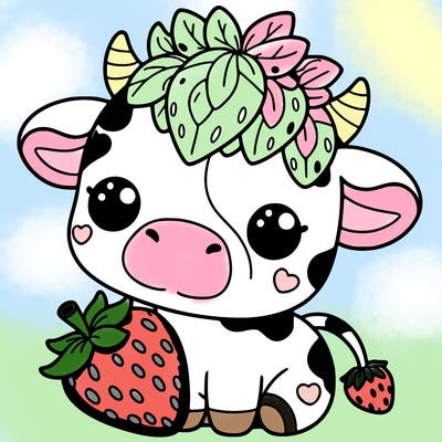 cute strawberry cow