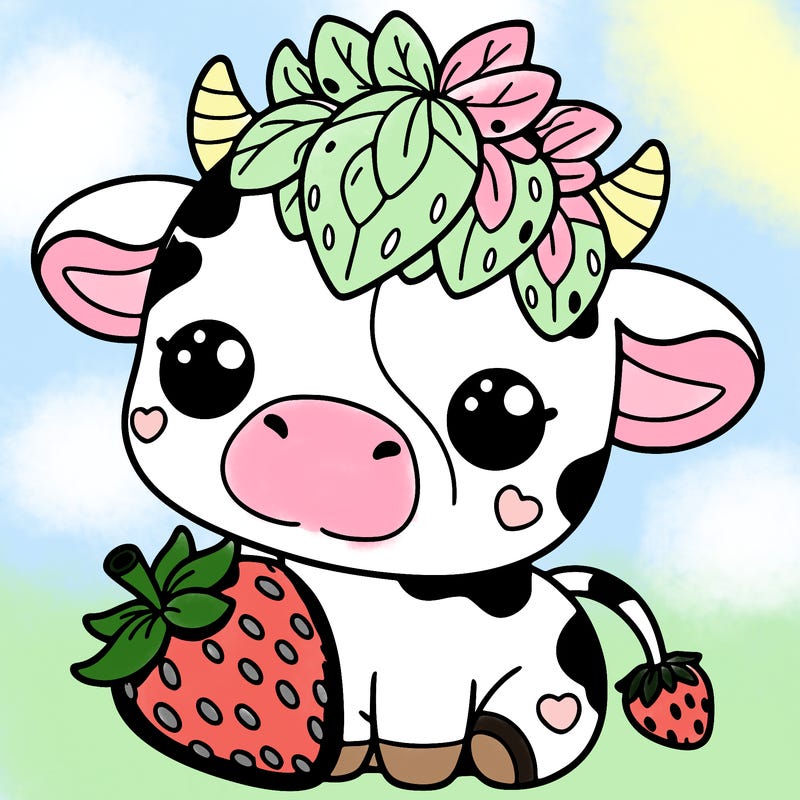 cute strawberry cow