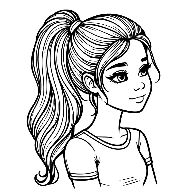 realistic girl with a pony tail