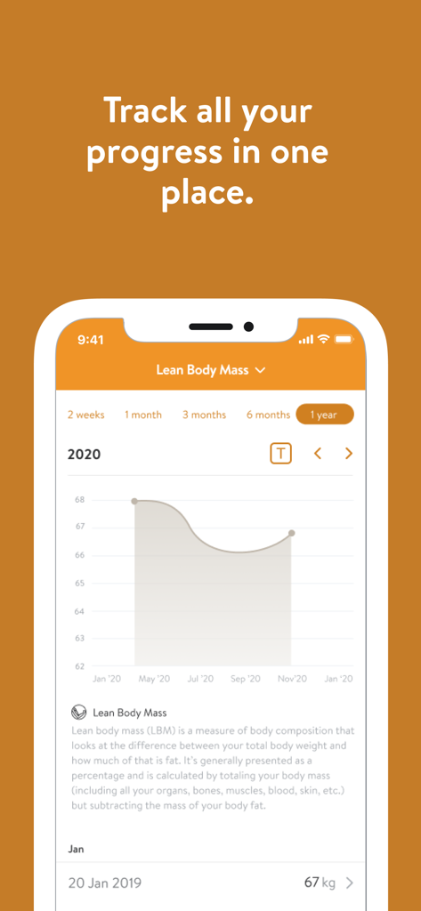 Powerhouse Gym. - Tracking lean body mass progress in the Powerhouse Gym app