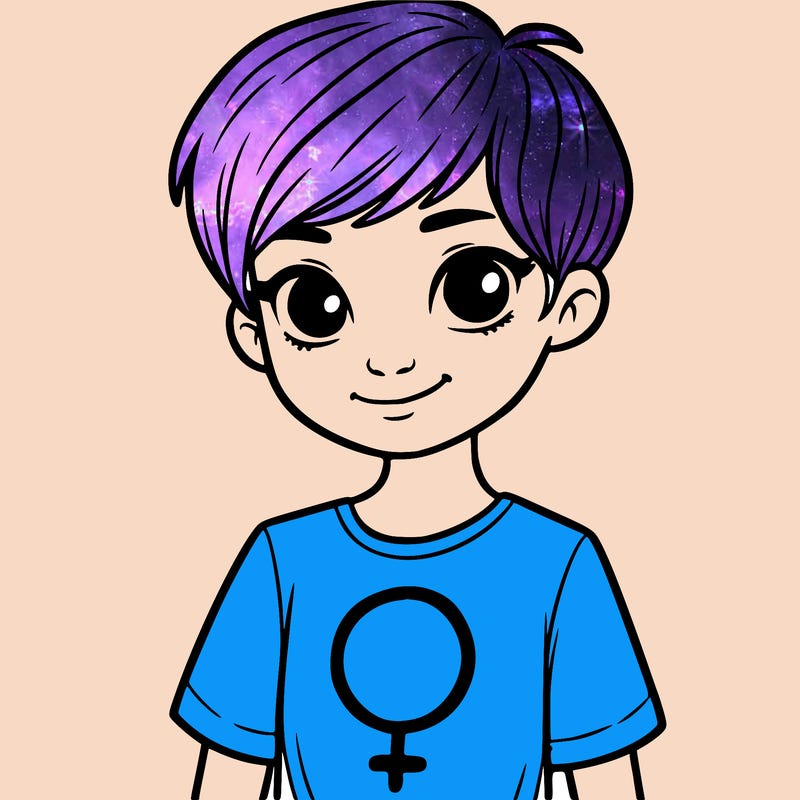 girl with pixie cut and feminist shirt