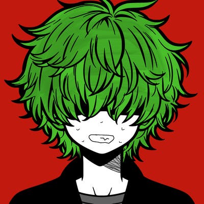 manga boy fluffy hair covering his eyes