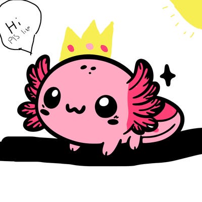 cute easy baby axolotl