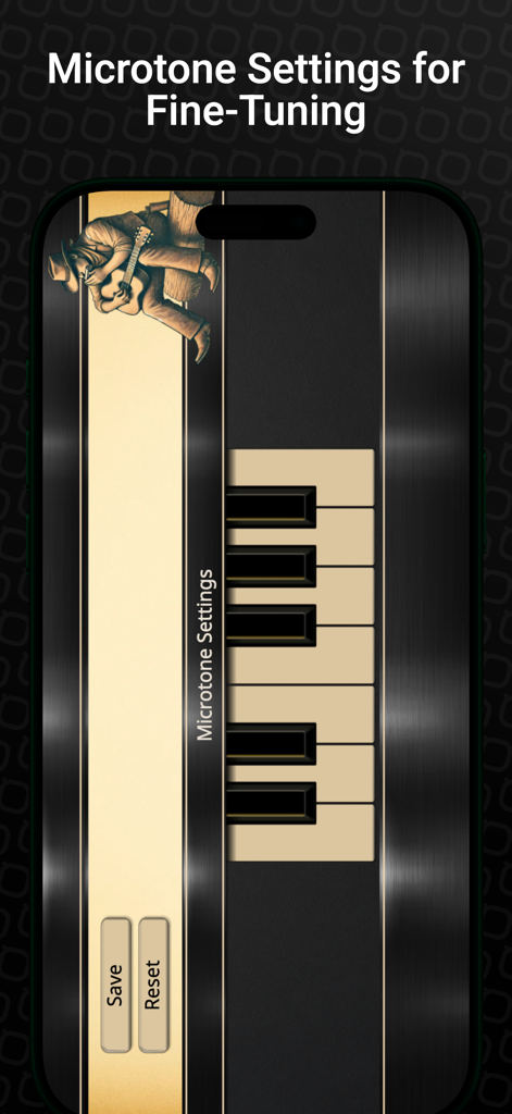 Harmonica Sim - Microtone settings screen in the Harmonica Sim app for fine tuning instrument pitch