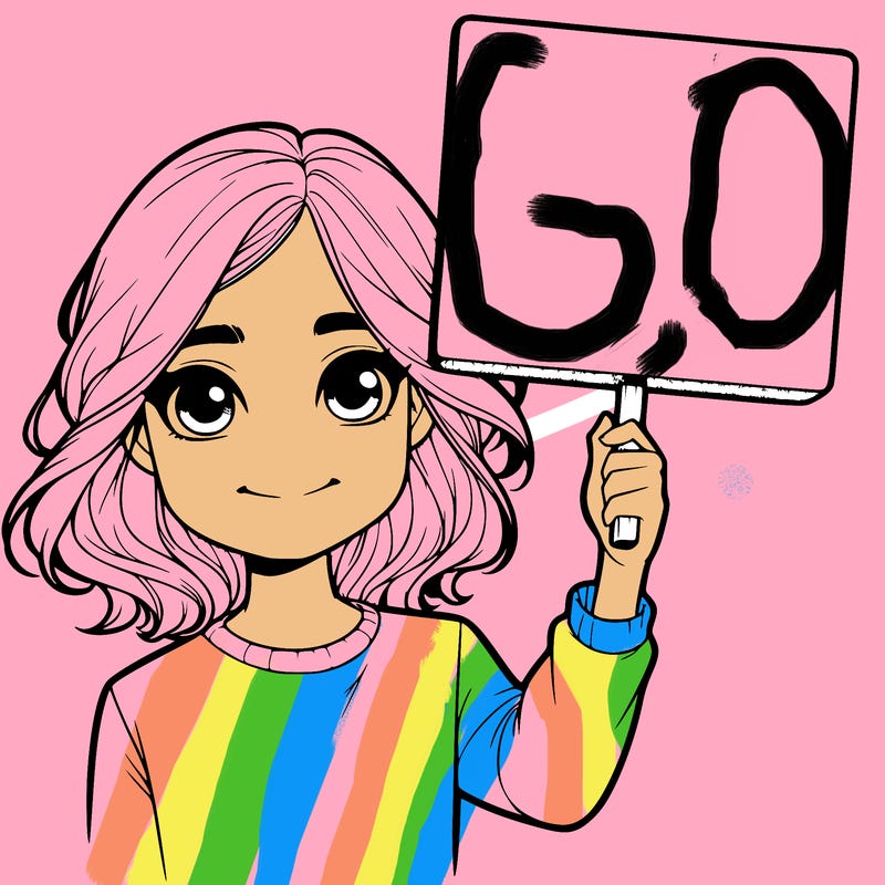 realistic girl holding up a sign