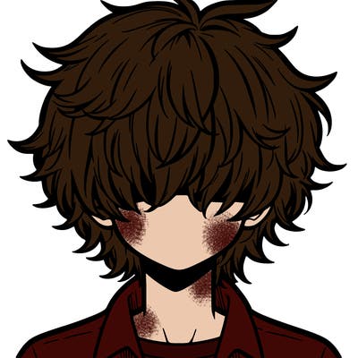 manga boy fluffy hair covering his eyes