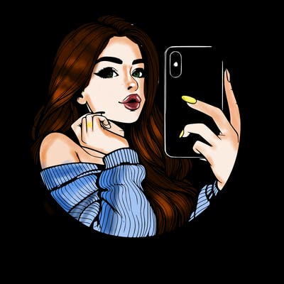 realistic girl taking mirror selfie beautiful