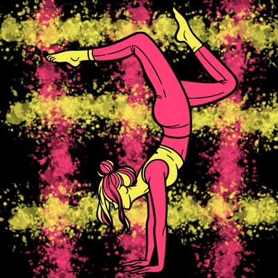 a woman doing a handstand