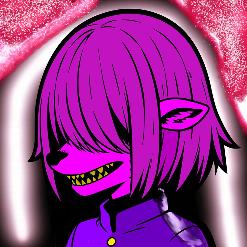 sharp teeth deer man with bob haircut