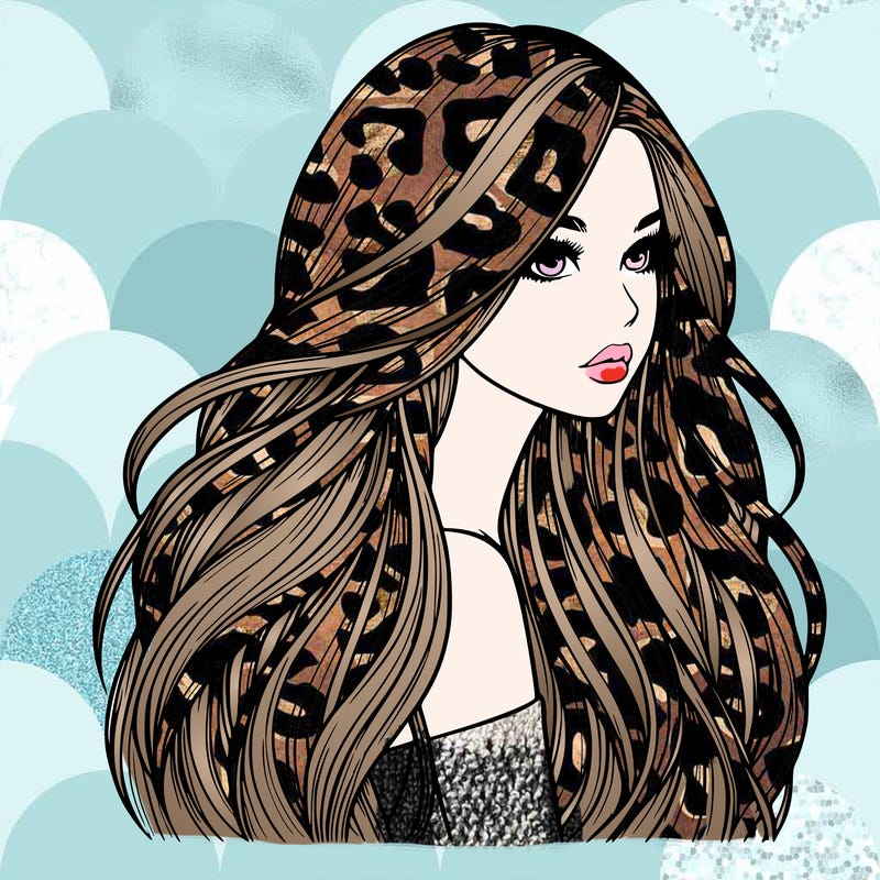 realistic girl with long realistic hair