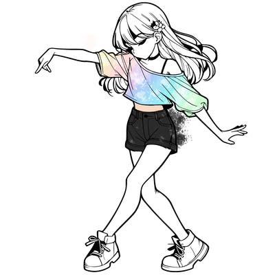 realistic girl danceing