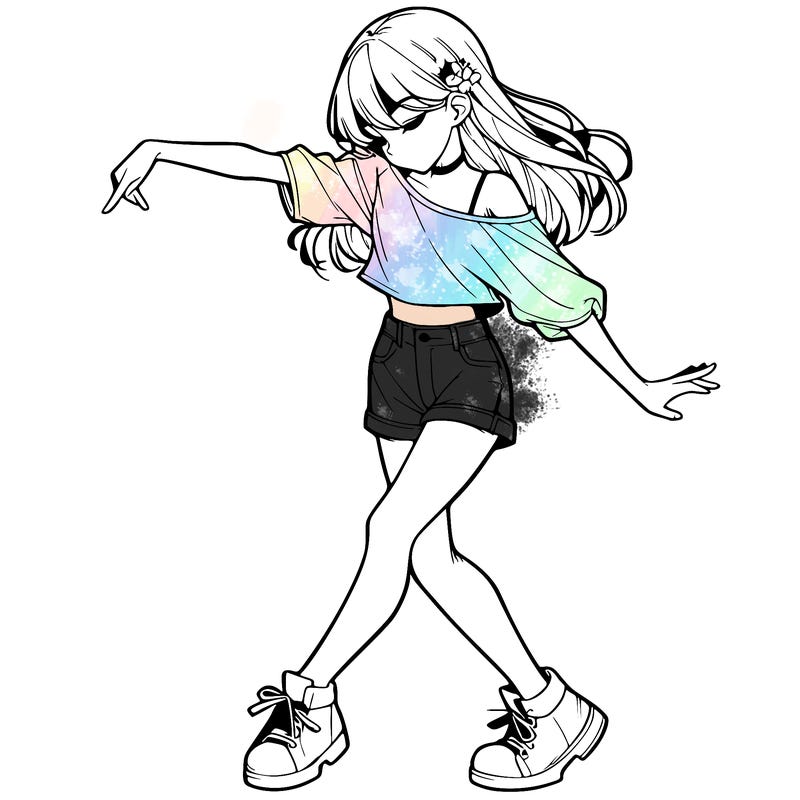 realistic girl danceing