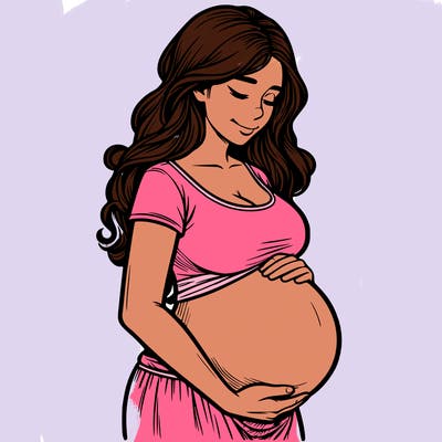 woman heavily pregnant realistic