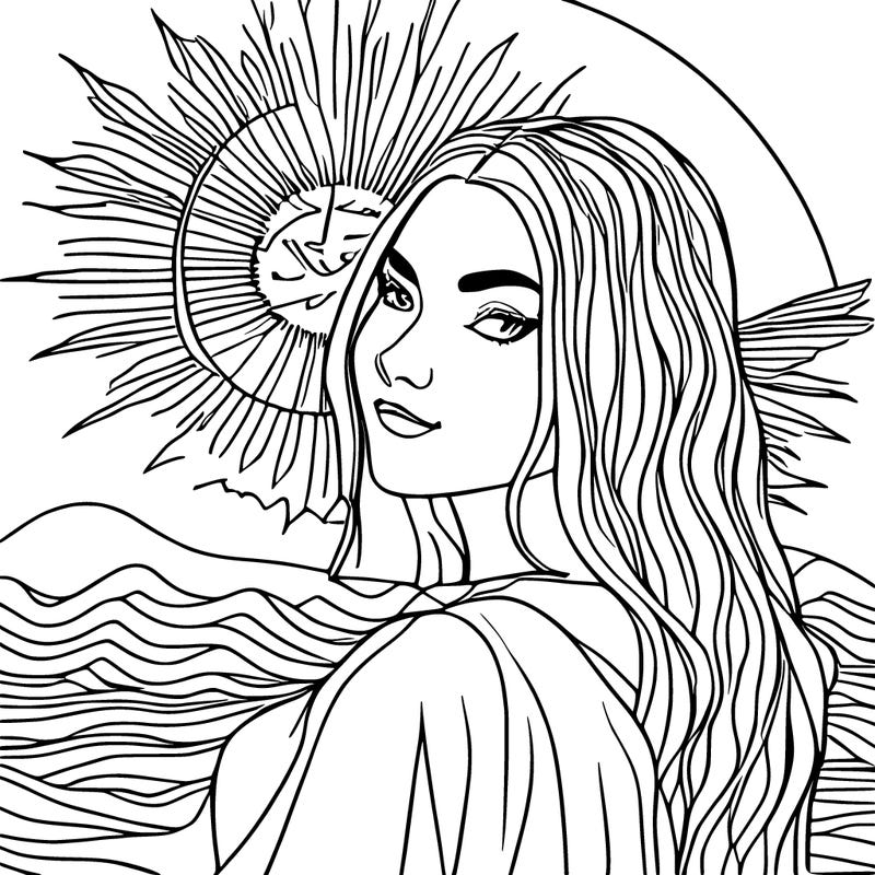 half moon half sun girl