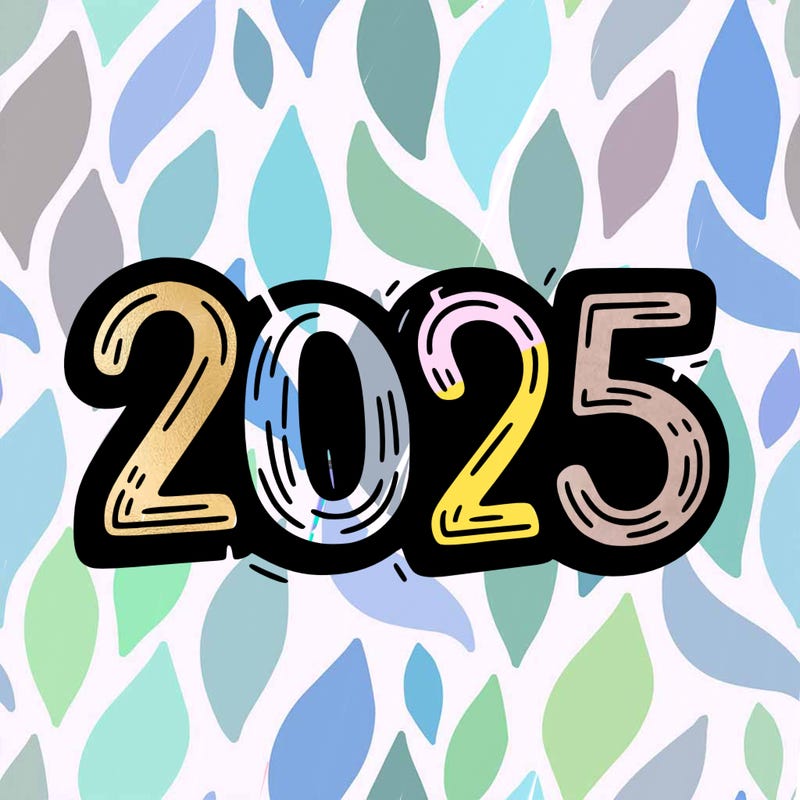 one line scrawled numbers sketch design “2025”