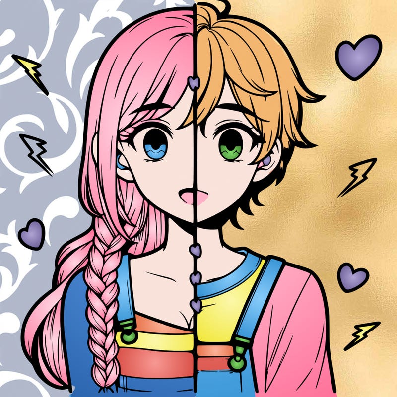 realistic girl boy split