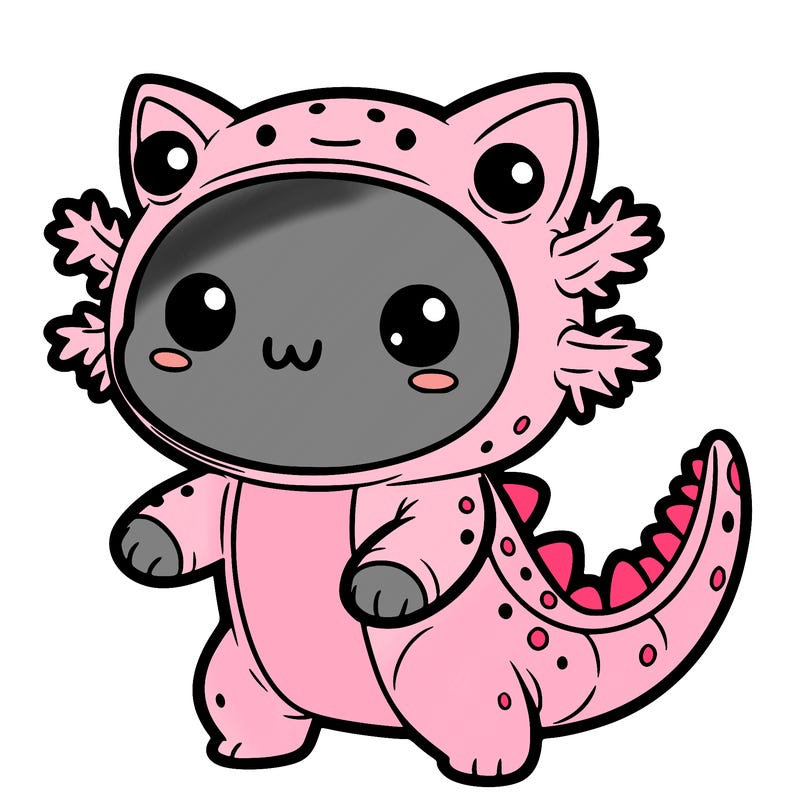 cute cat in axolotl costume