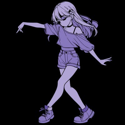 realistic girl danceing