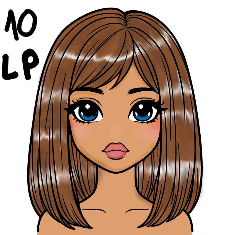 a cute teenage girl with lips and straight hair