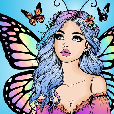 butterfly fairy realistic girl