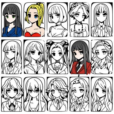 girls that look diffrent anime