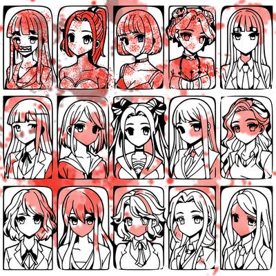 girls that look diffrent anime