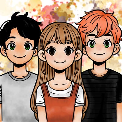 three people two boys and one girl