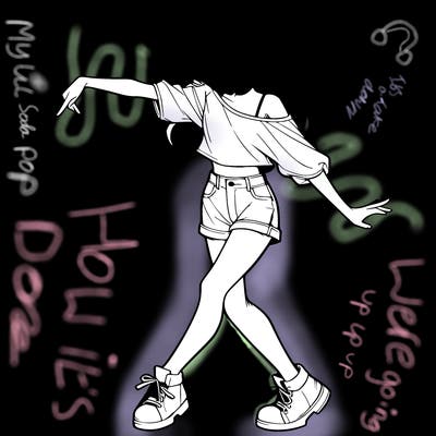 realistic girl danceing