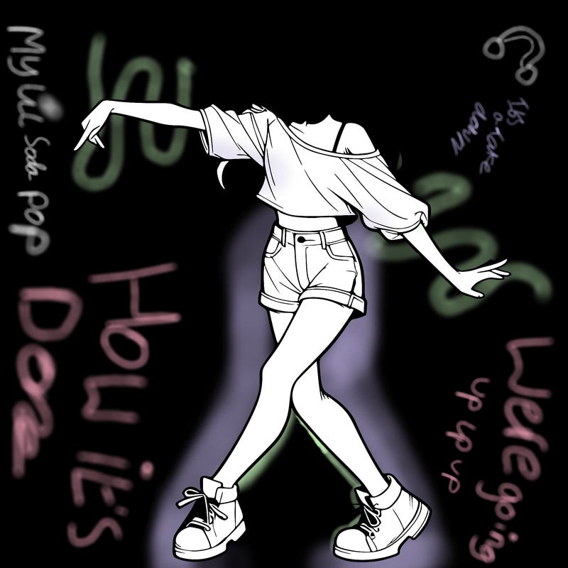 realistic girl danceing