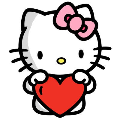 hello kitty with a big heart