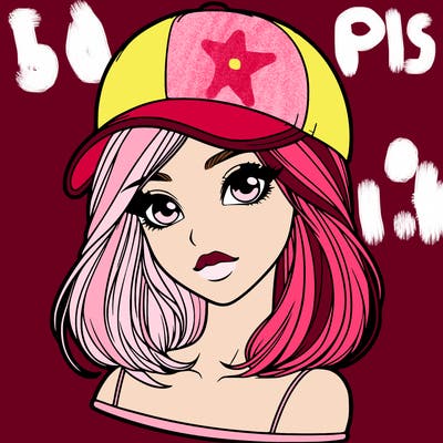 semi realism beautiful girl wearing cap