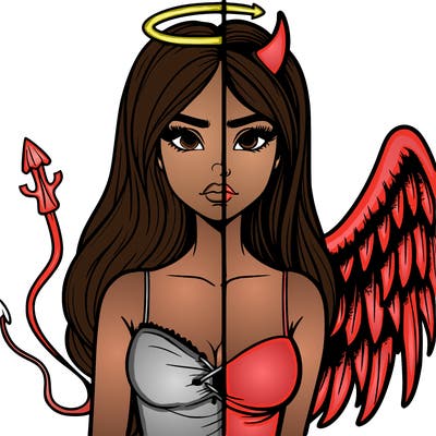 devil vs angel realistic girl