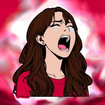 screaming realistic, girl