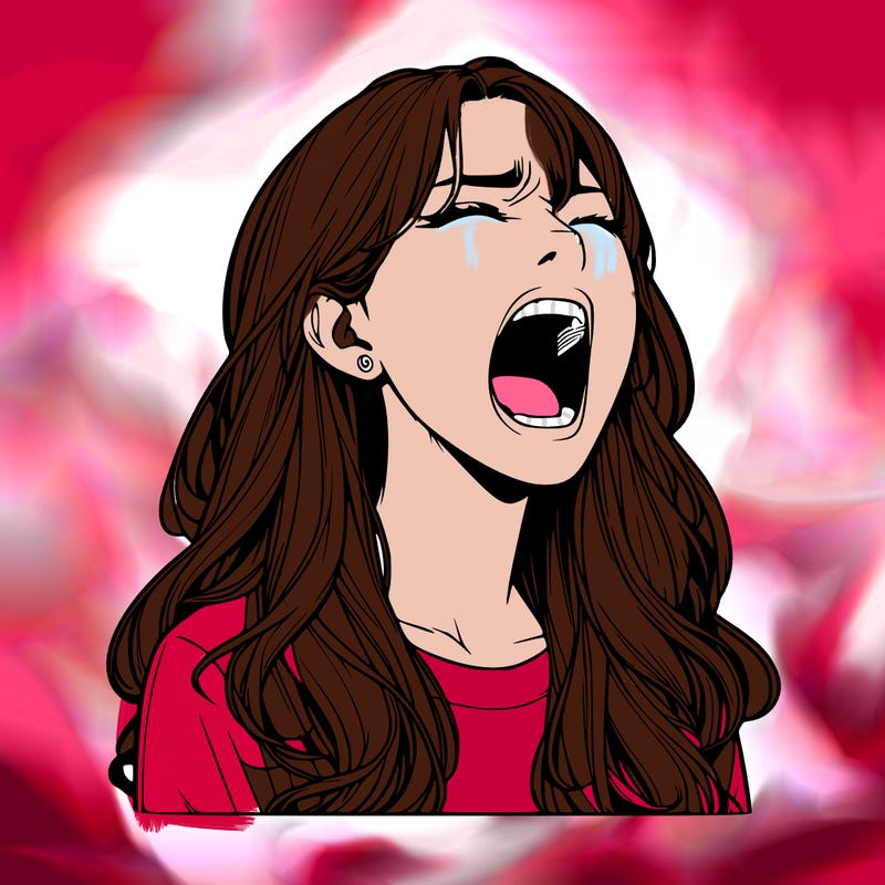 screaming realistic, girl