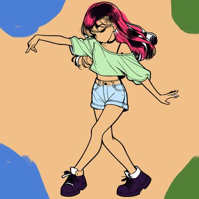 realistic girl danceing