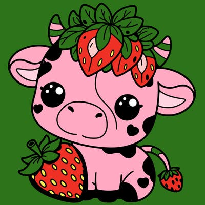 cute strawberry cow