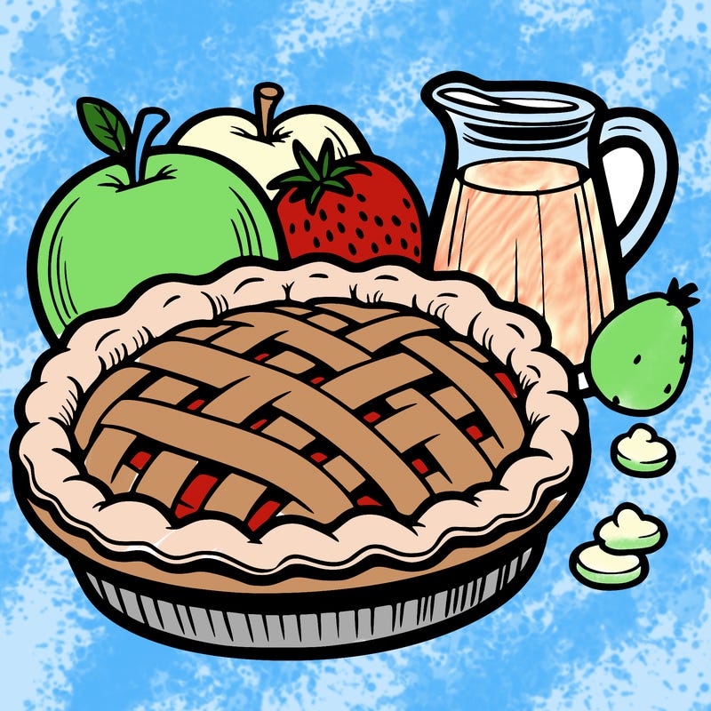 a pie of food