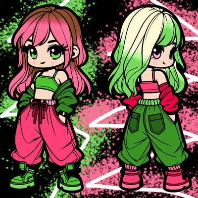 girl in crop top and baggy pants