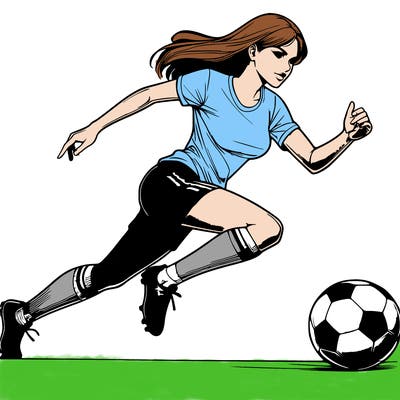 realistic woman playing soccer