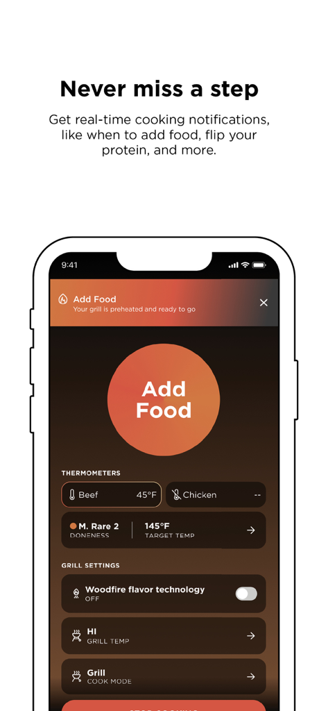 Smartphone screen displaying an add food notification from the Ninja Pro Connect app