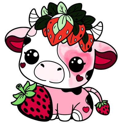 cute strawberry cow