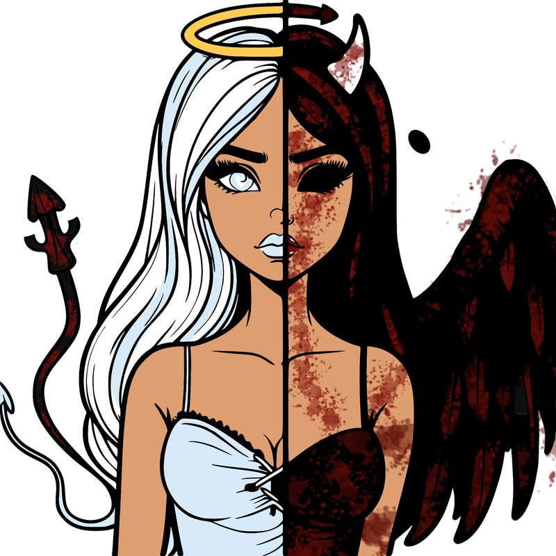 devil vs angel realistic girl