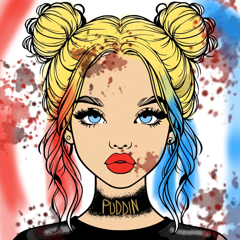 realistic girl with two buns in hair and lips