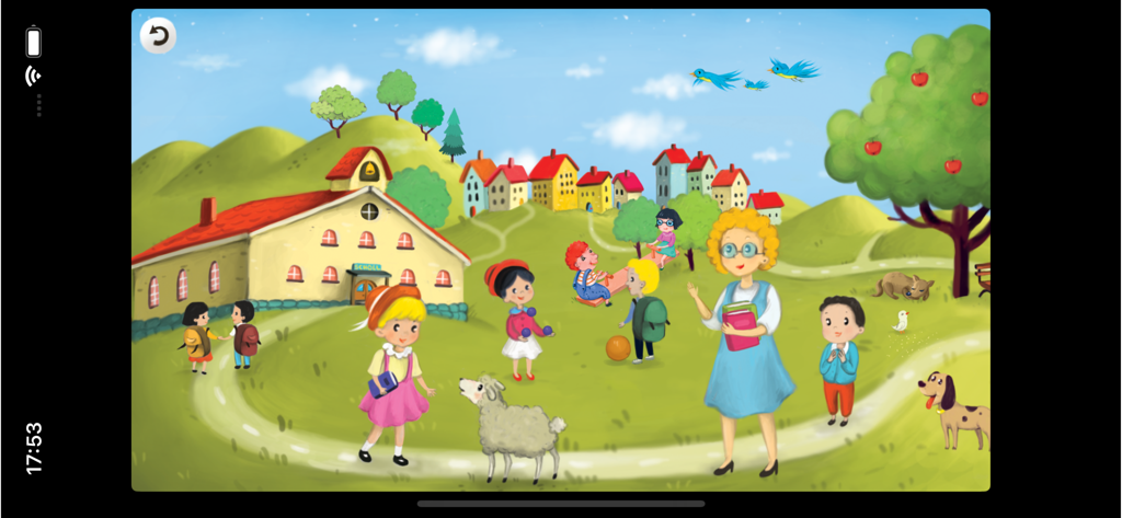 Popular Nursery Rhymes  kids - Ilustración de dibujos animados de María con su cordero y niños en la escuela