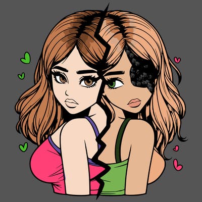 realistic girl split