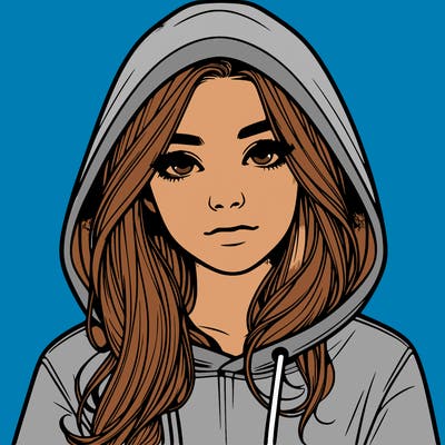 realistic girl with a hoodie