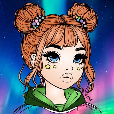 realistic girl with space buns